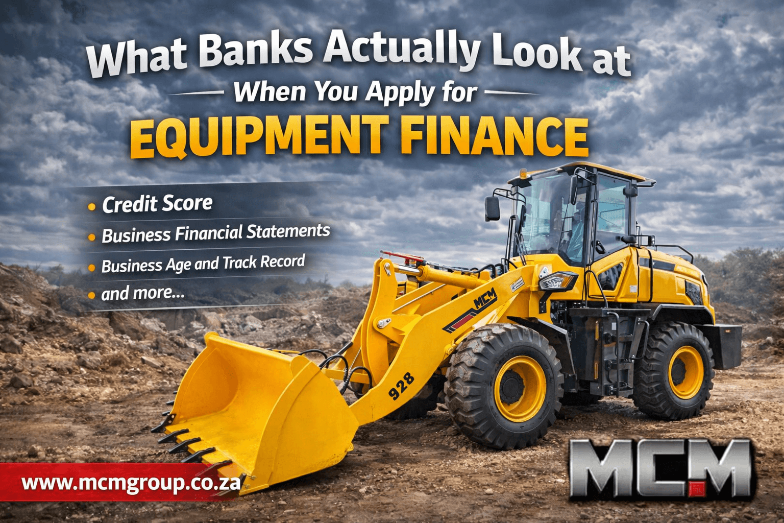 What banks check when approving equipment finance in South Africa
