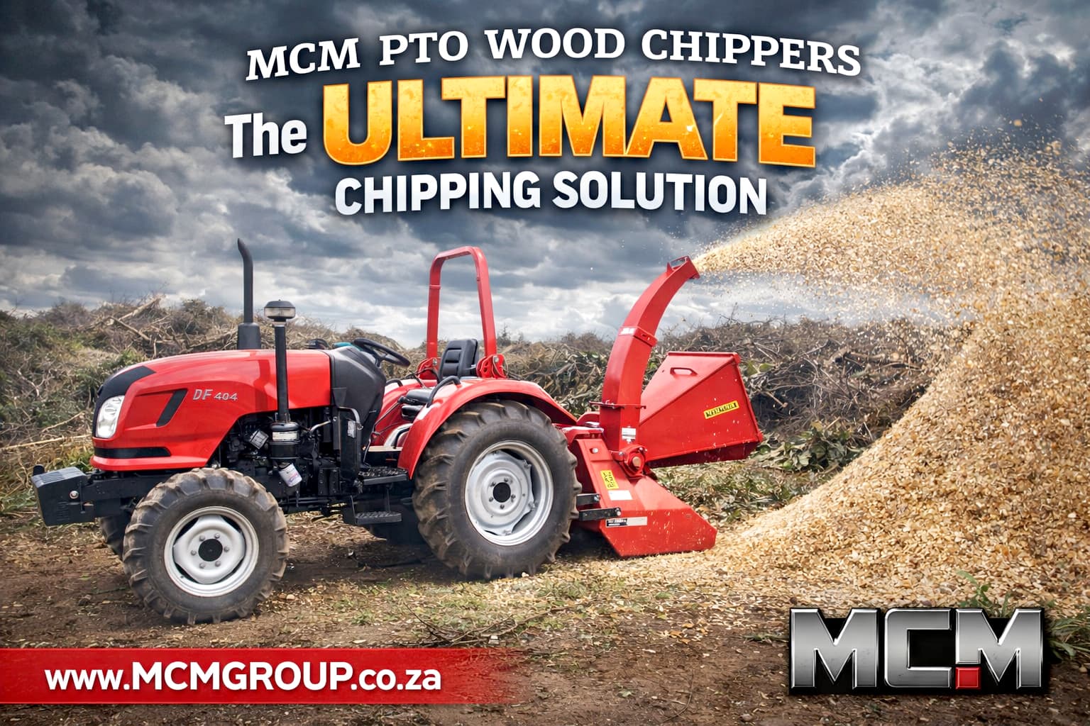 MCM PTO tractor wood chipper for farm land clearing