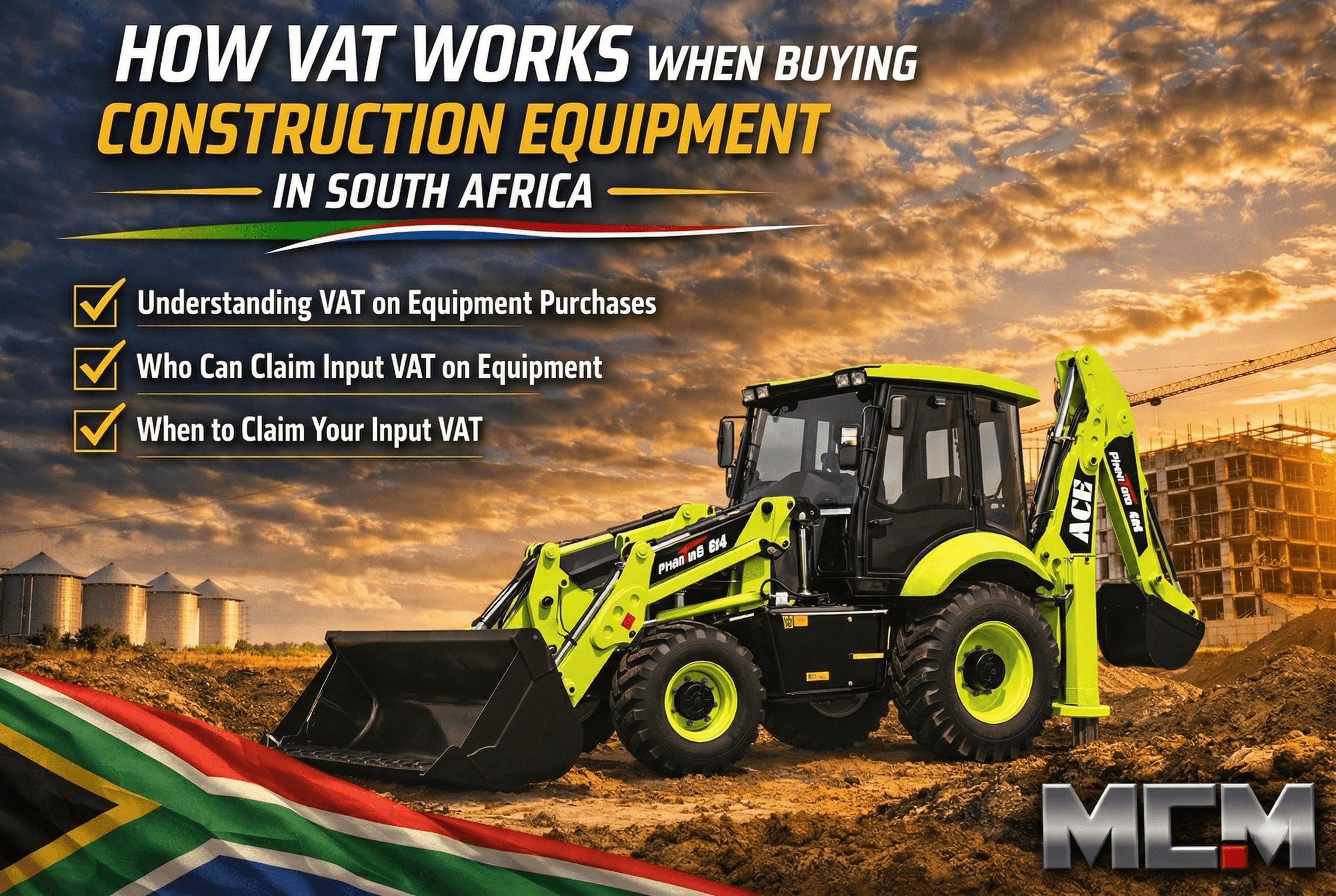 How VAT works when buying construction equipment in South Africa