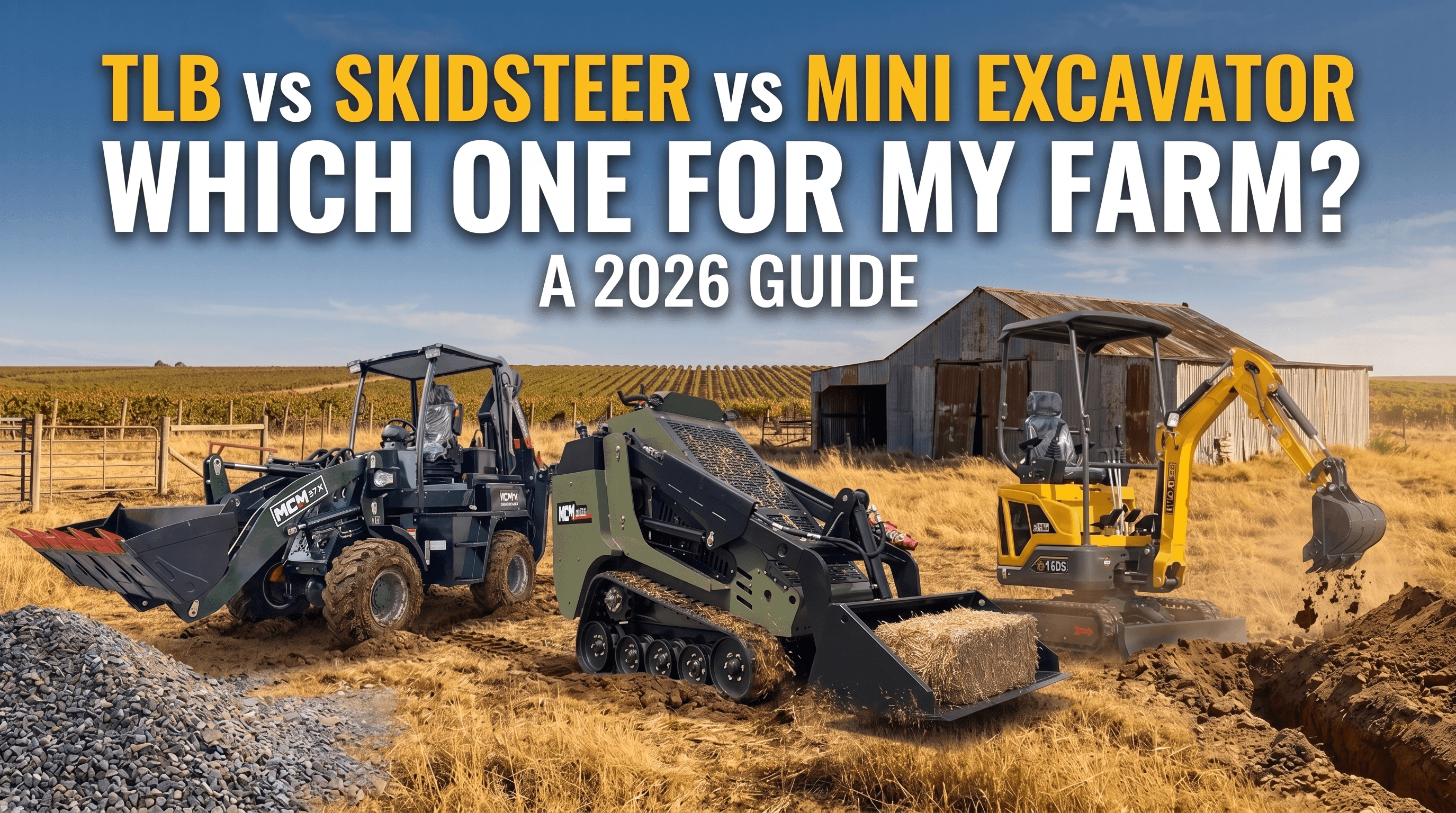 TLB, Skidsteer, Mini Excavator: Which for Your Farm?